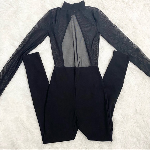 FOREVER 21 Black Mesh Legging Jumpsuit - Picture 2 of 4